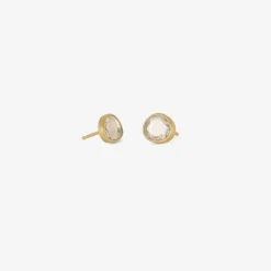 18k & white sapphire sequin studs, 1.96ct