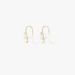 18k & white topaz east/west oval drop earrings