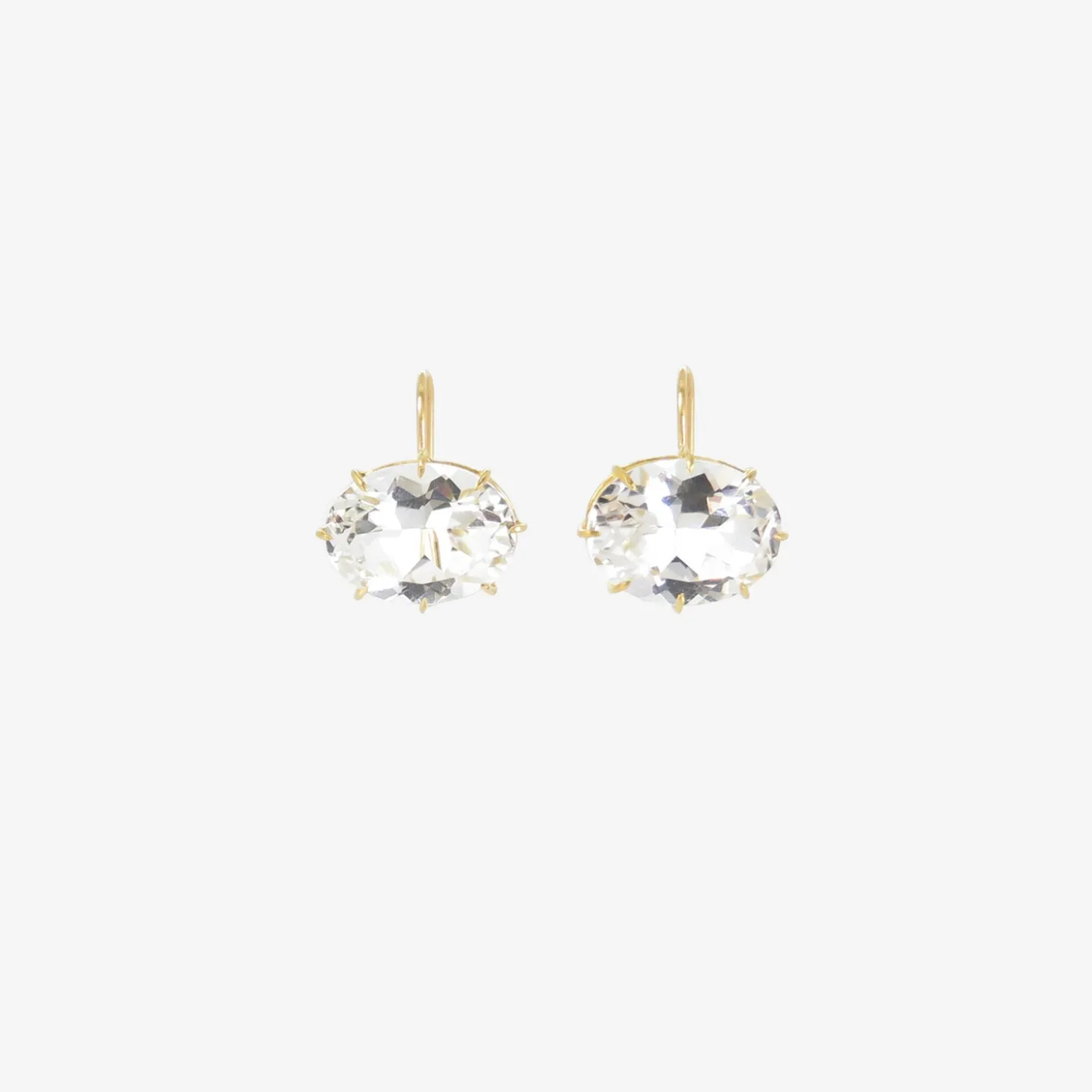 18k & white topaz east/west oval drop earrings
