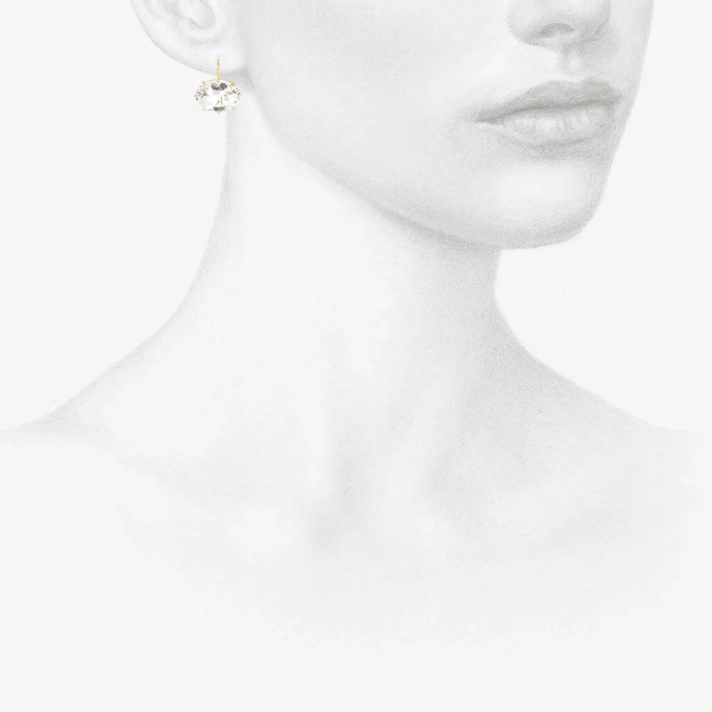 18k & white topaz east/west oval drop earrings