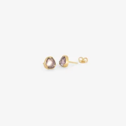 18k & wonky mauve sapphire studs