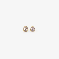 18k & wonky mauve sapphire studs