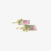 18k ants on watermelon tourmaline crystal earrings
