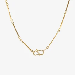 22k bar chain with hammered finish