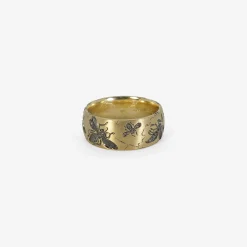 9k bee band with black rhodium plating, size 6 1/2 - final sale