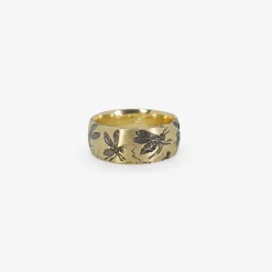 9k bee band with black rhodium plating, size 6 1/2 - final sale