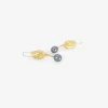 18k bird head earrings with black pearl eggs