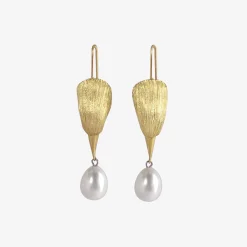 18k bird head earrings with pearl eggs
