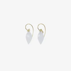 14k blue chalcedony long chinese lantern earrings