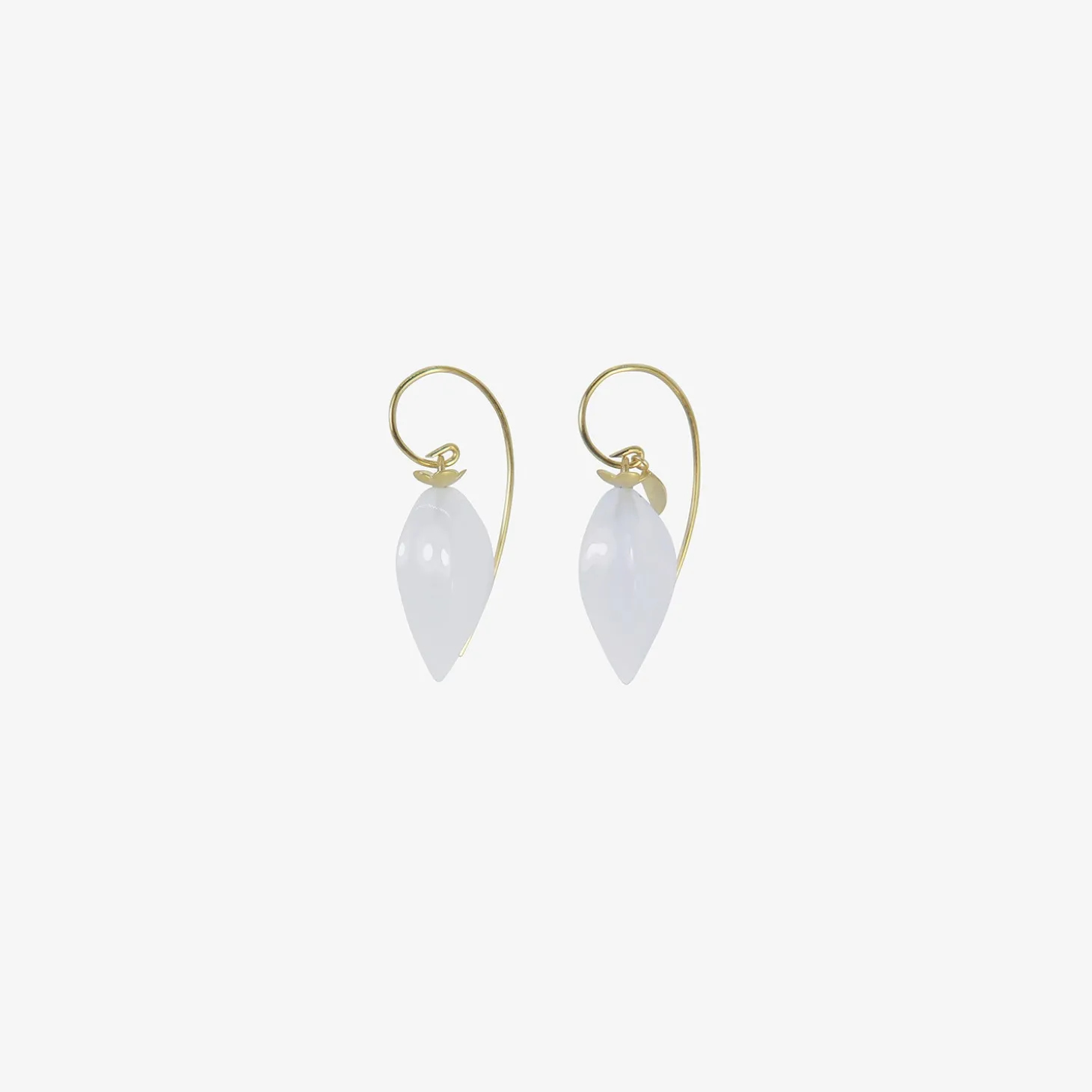 14k blue chalcedony long chinese lantern earrings