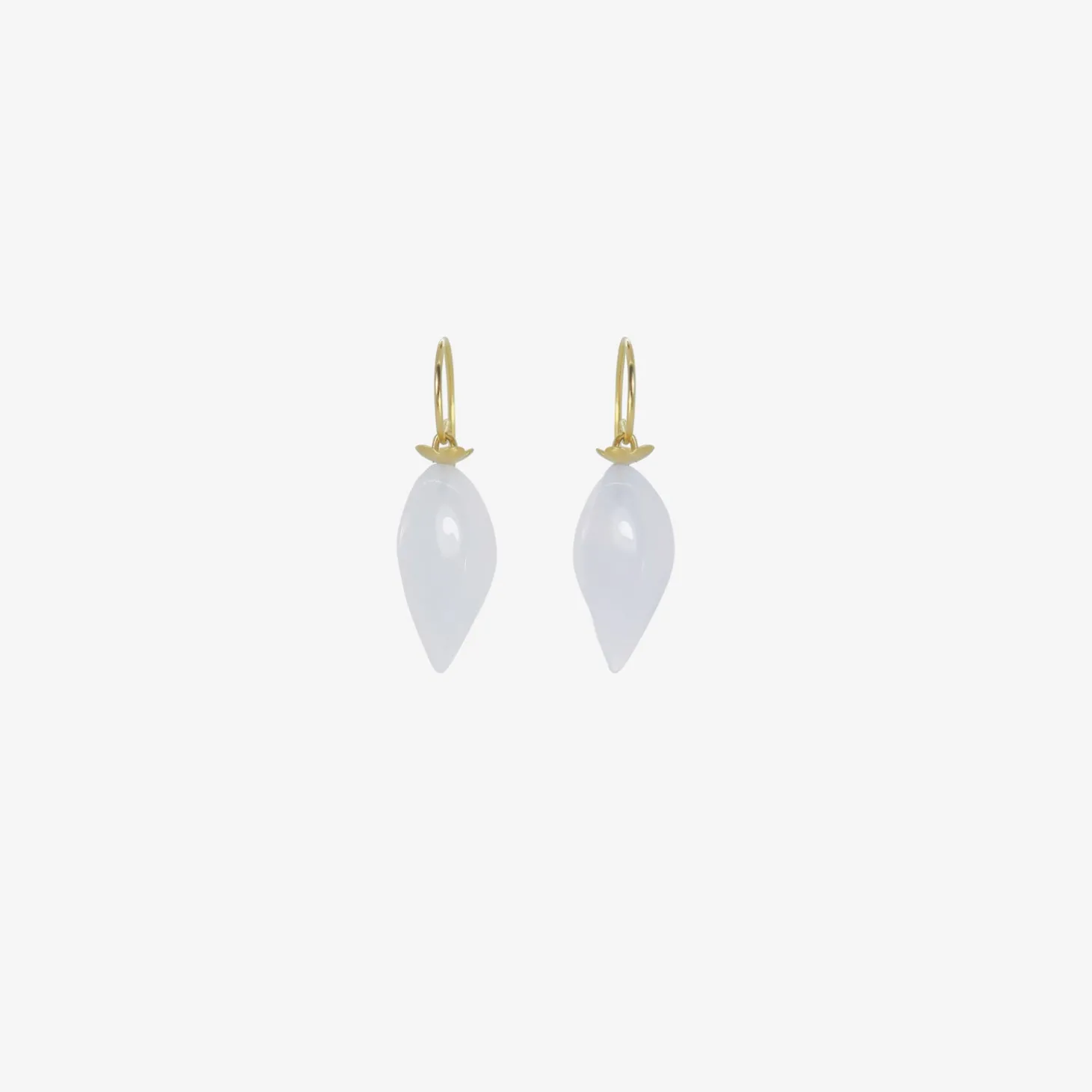 14k blue chalcedony long chinese lantern earrings