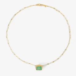 18k bright clear rectangular colombian emerald echo necklace, 6.36ct