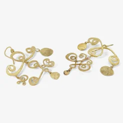 18k calligraphic earrings