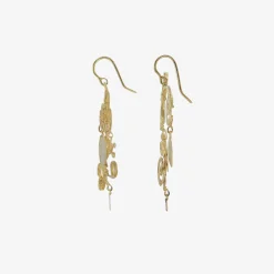 18k calligraphic earrings