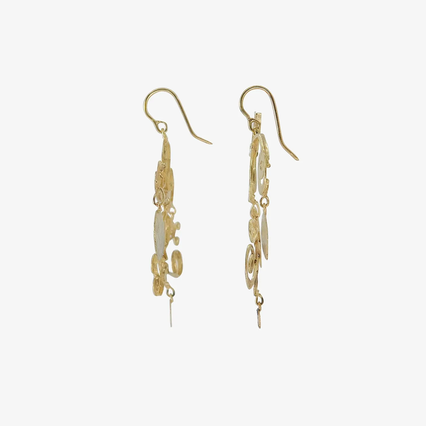 18k calligraphic earrings
