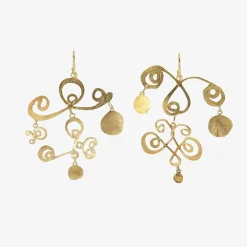 18k calligraphic earrings