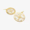 18k compass earrings