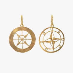 18k compass earrings