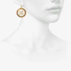 18k compass earrings
