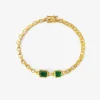 18k double emerald chain bracelet, 3.12ct