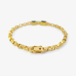 18k double emerald chain bracelet, 3.12ct