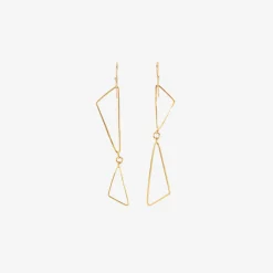 22k double triangle earrings