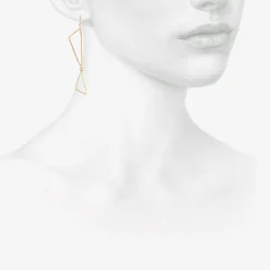 22k double triangle earrings
