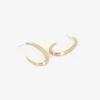 14k elongated crescent hoops on posts