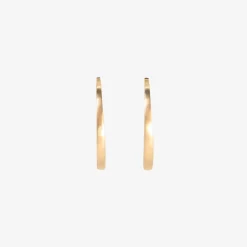 14k elongated crescent hoops on posts