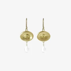 18k eye earrings with crystal drops