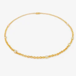 18k fairy chain necklace with antique diamonds, 2.21ct
