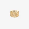 14k five row beaded ring with diamonds, .13ct