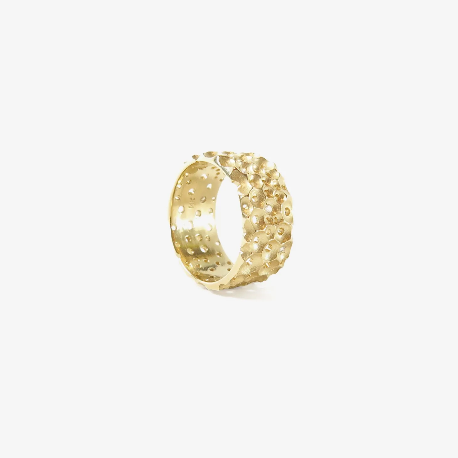 14k french lace ring with diamonds, .12ct