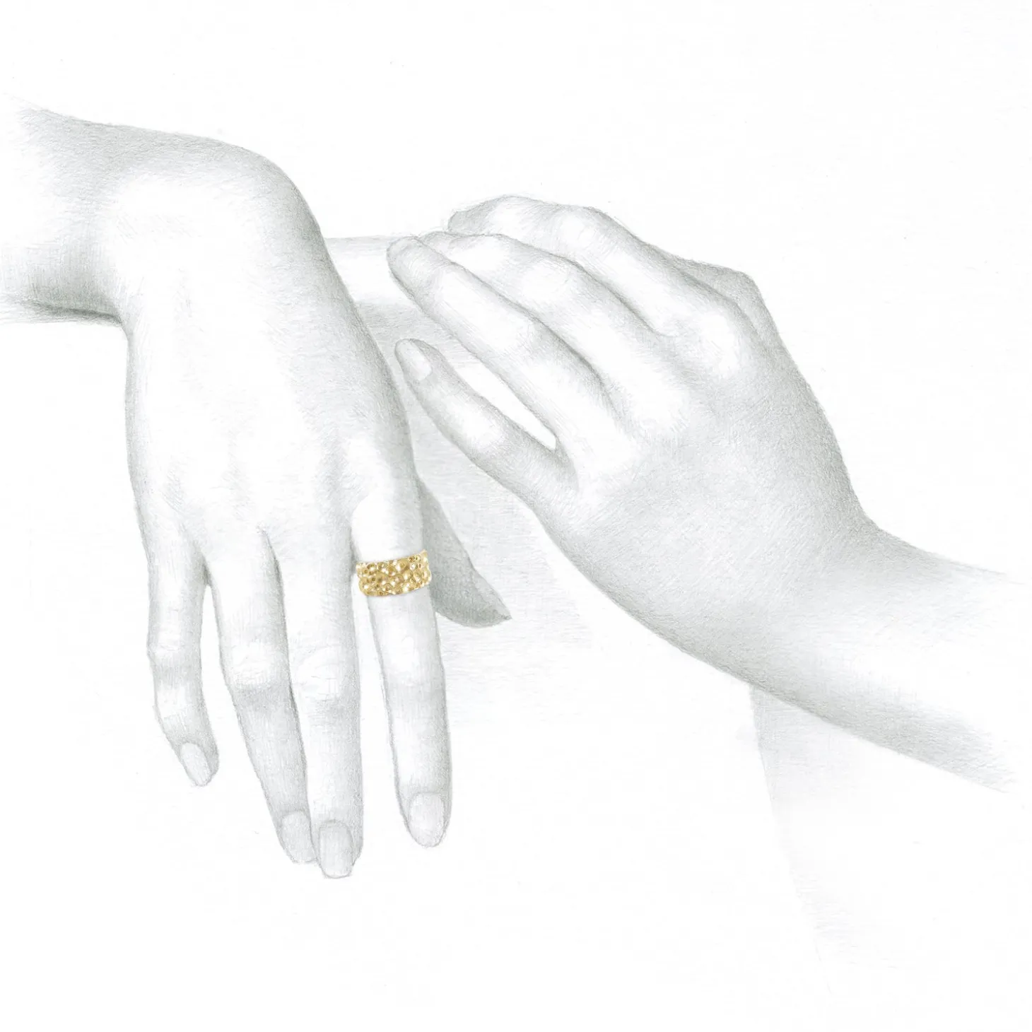 14k french lace ring with diamonds, .12ct