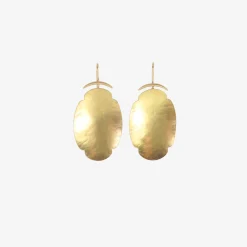 18k giant oval scallop earrings