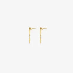 18k golden double seed earrings on posts