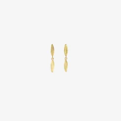 18k golden double seed earrings on posts