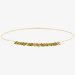 18k golden leaf arc necklace