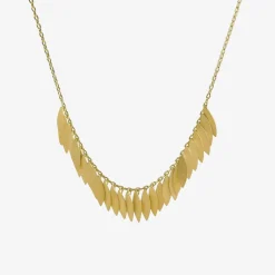 18k golden leaf arc necklace