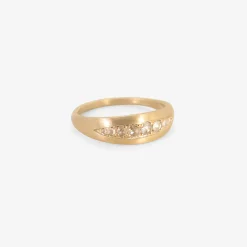 14k graduated band with graduating rose-cut diamonds, .15ct