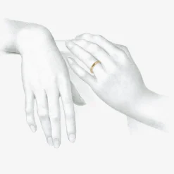 14k graduated half-round band