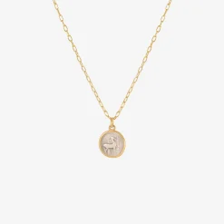 22k greek bee/stag ancient coin pendant, 202-195 bc