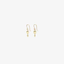14k green gold buckwheat with seed earrings