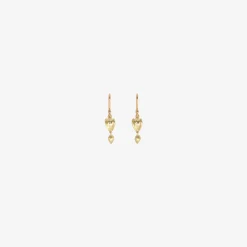14k green gold buckwheat with seed earrings