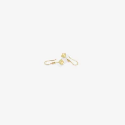 14k green gold eucalyptus seed bell earrings