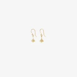 14k green gold eucalyptus seed bell earrings