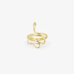 14k green gold large snake ring