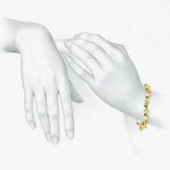 18k green gold plated olive branch bracelet