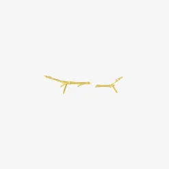 14k green gold small branch studs