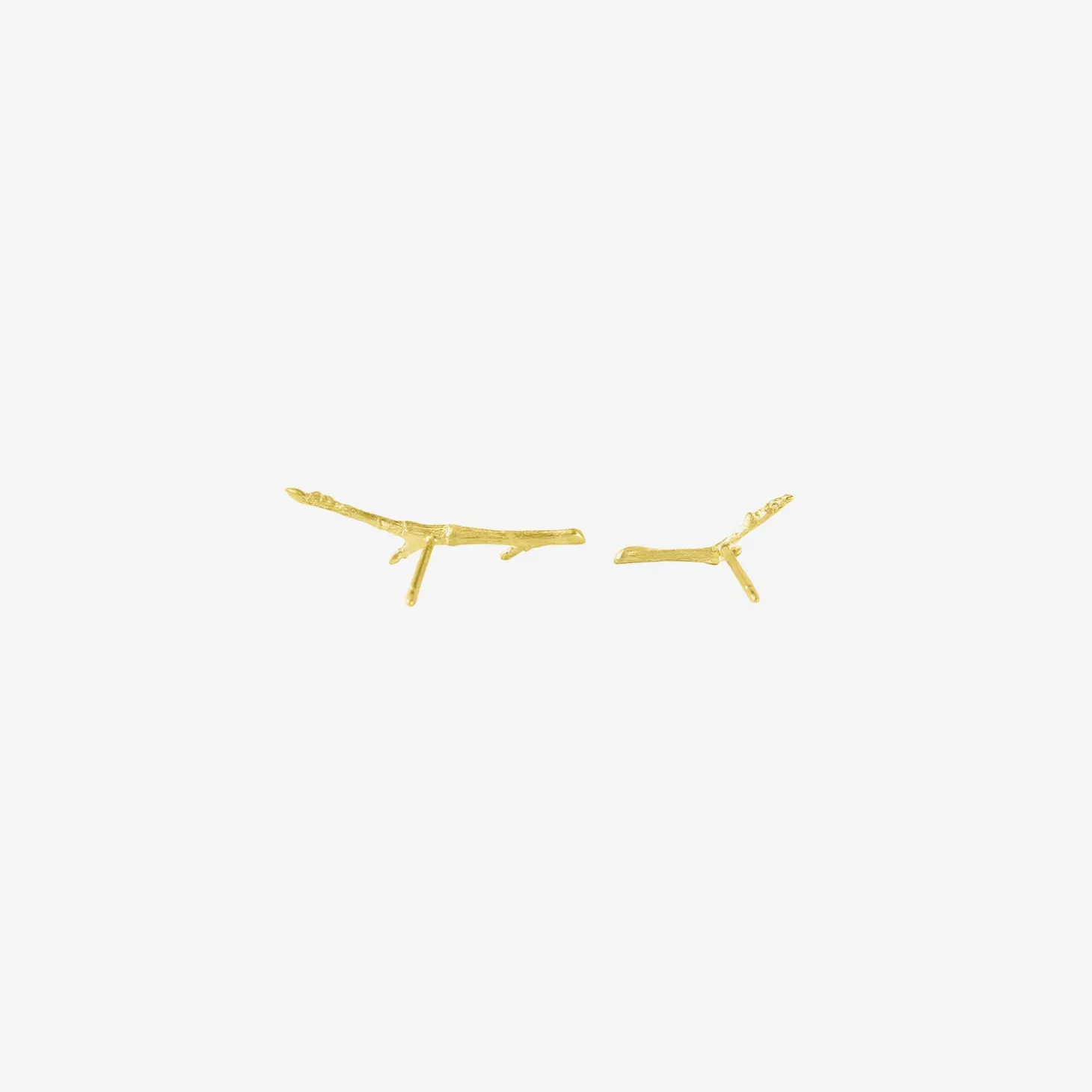 14k green gold small branch studs